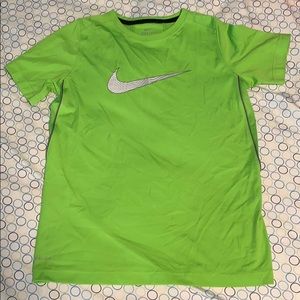 Boys Nike neon dry fit shirt